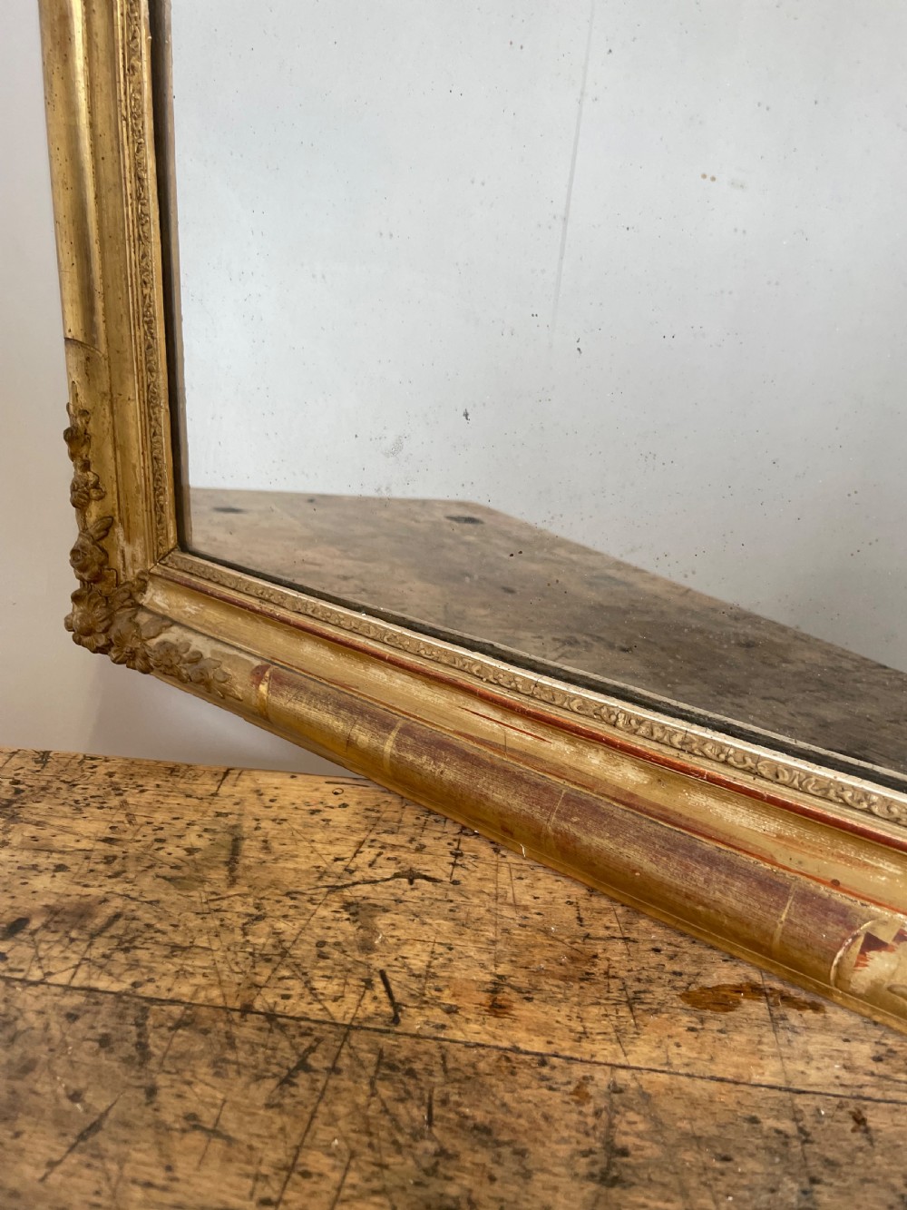 Small arched topped gilt mirror  View II