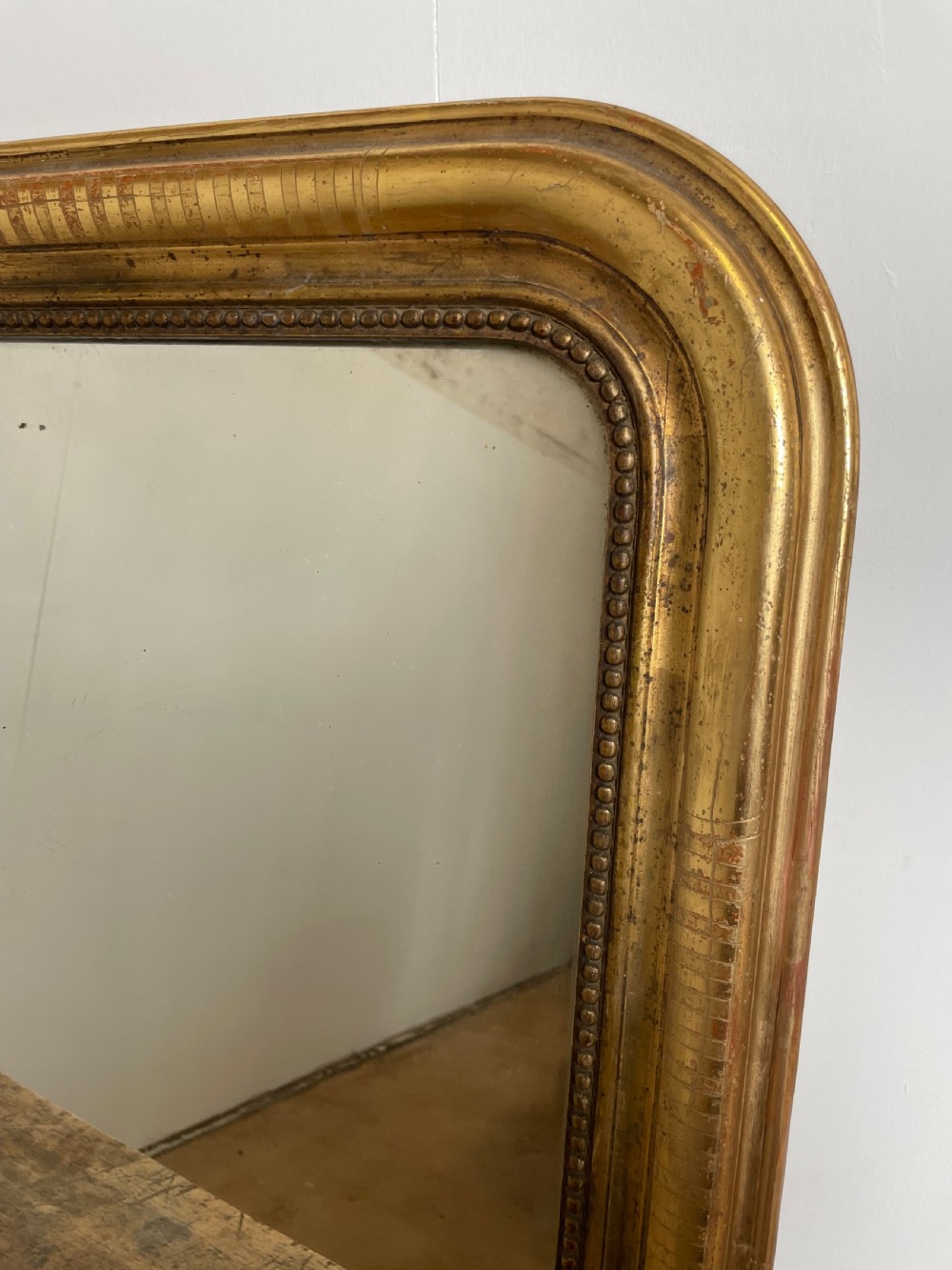 Small arched top French gilt mirror  View II