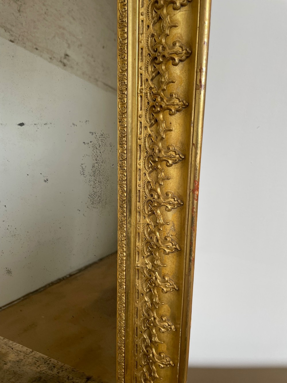 Antique gilt overmantle mirror  View III