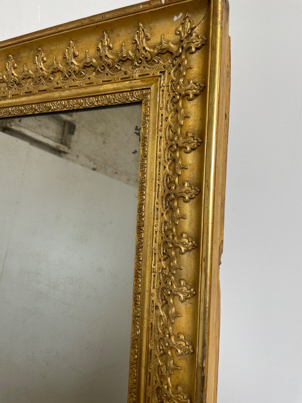 Antique gilt overmantle mirror  View V