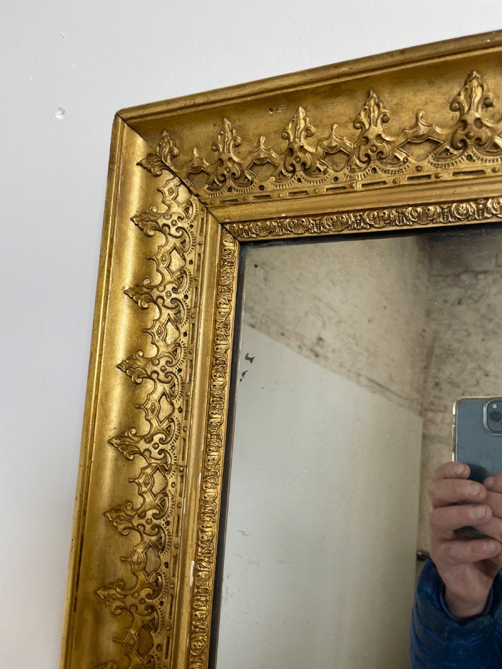 Antique gilt overmantle mirror  View VII