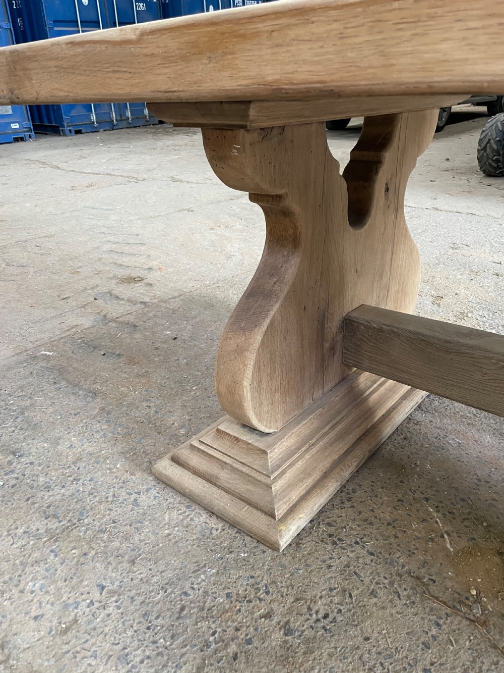 Scrubbed oak refectory table  View III