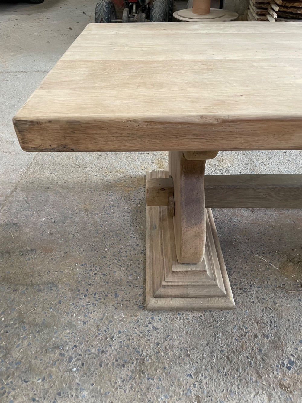 Scrubbed oak refectory table  View V