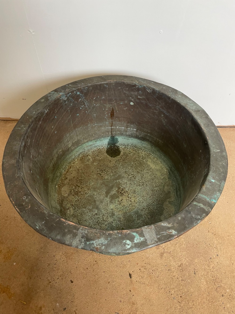 Large antique copper planter / log bin  View III