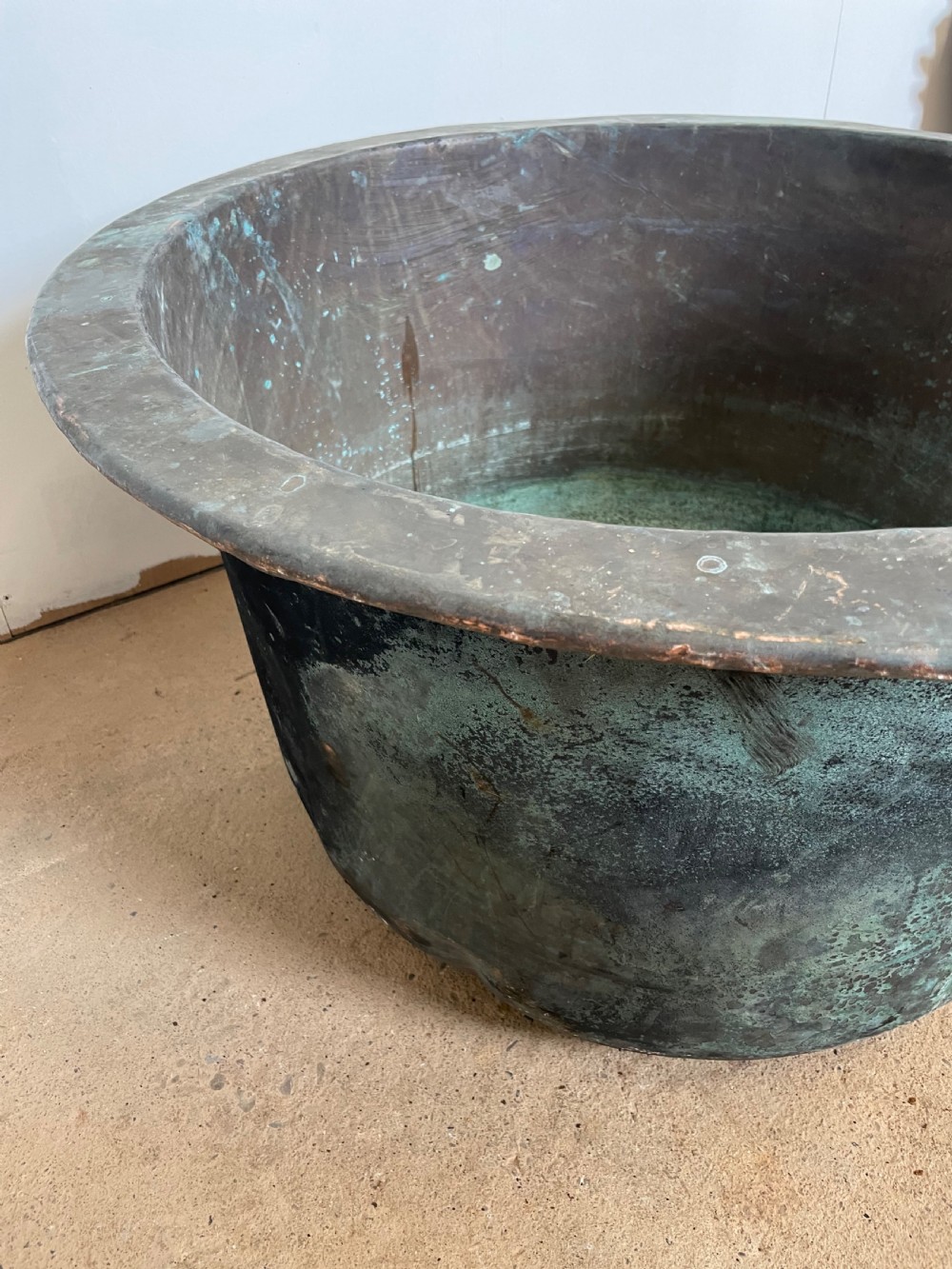 Large antique copper planter / log bin  View IV