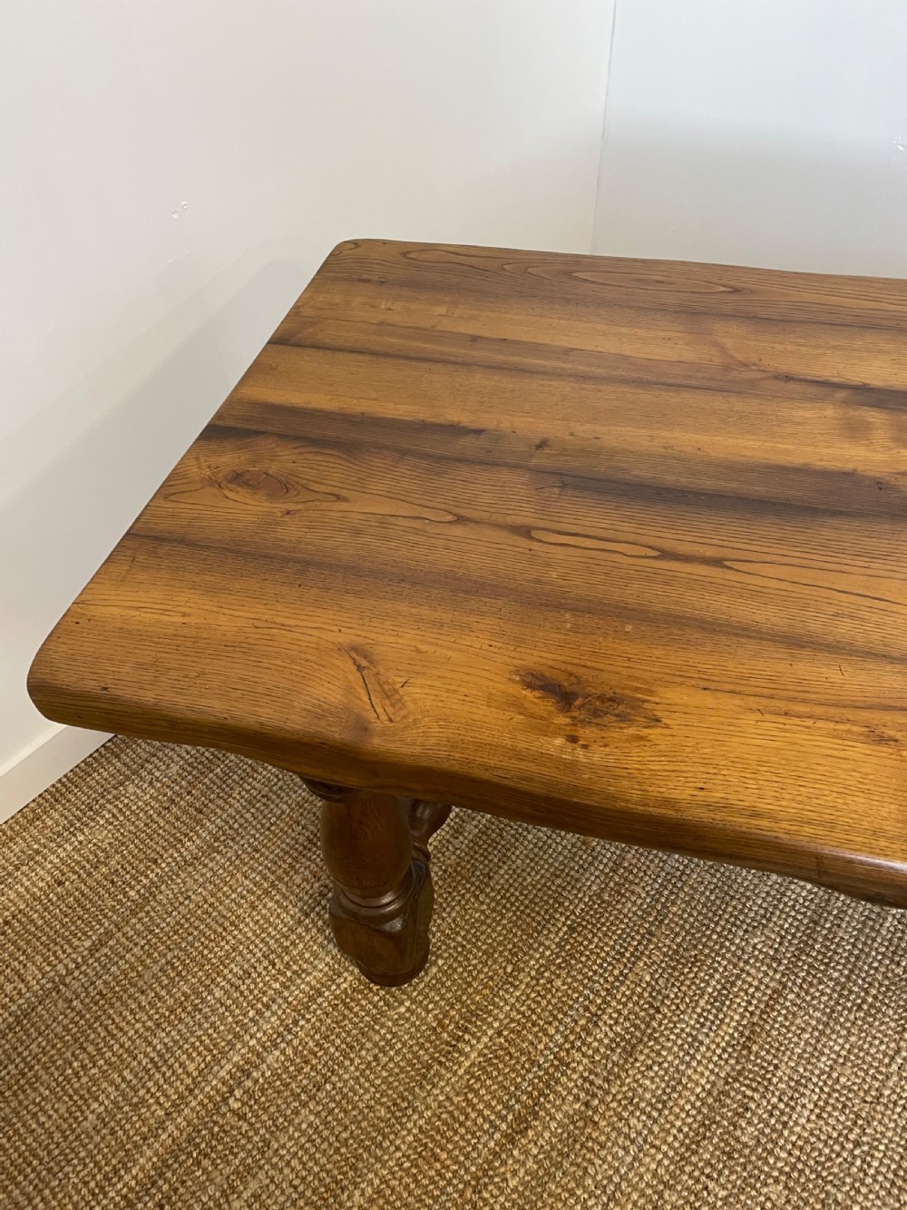 Large oak refectory table. , turned stretcher  View IV