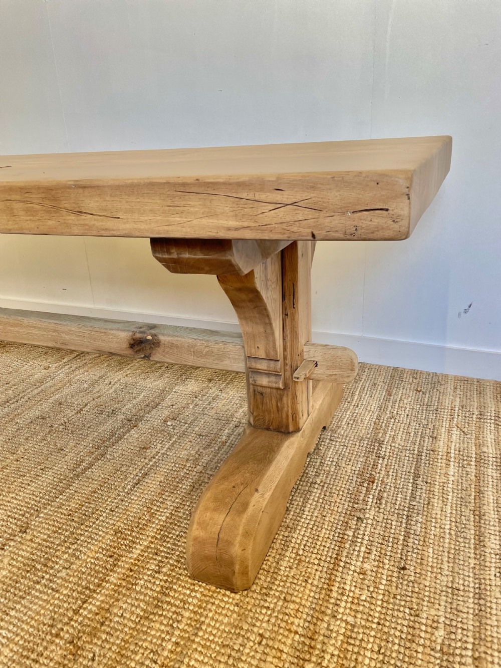 Scrubbed oak refectory table / farmhouse table  View II