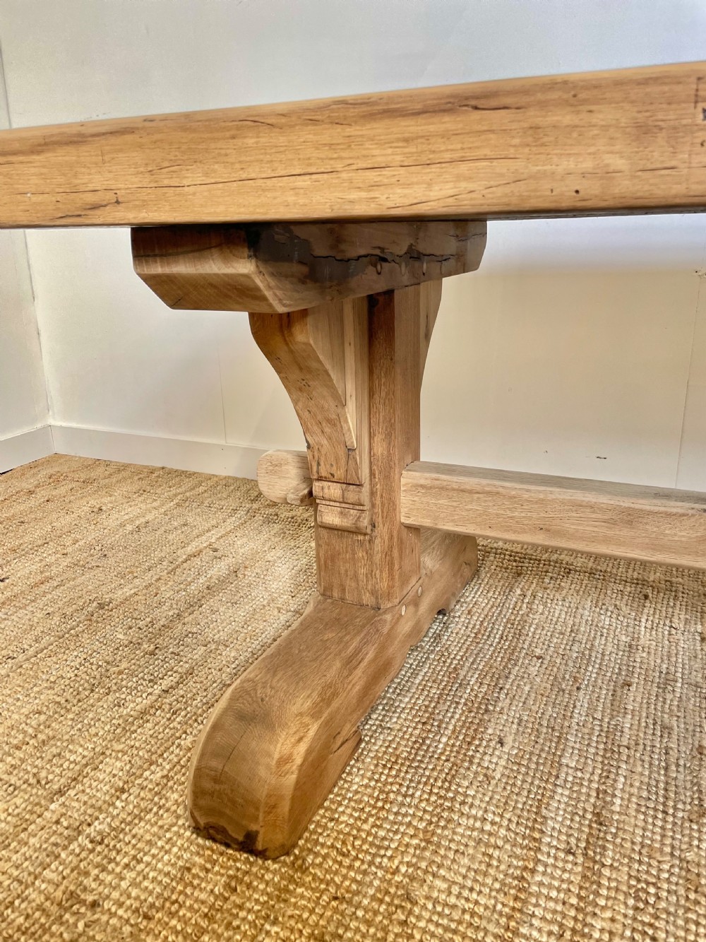 Scrubbed oak refectory table / farmhouse table  View IV