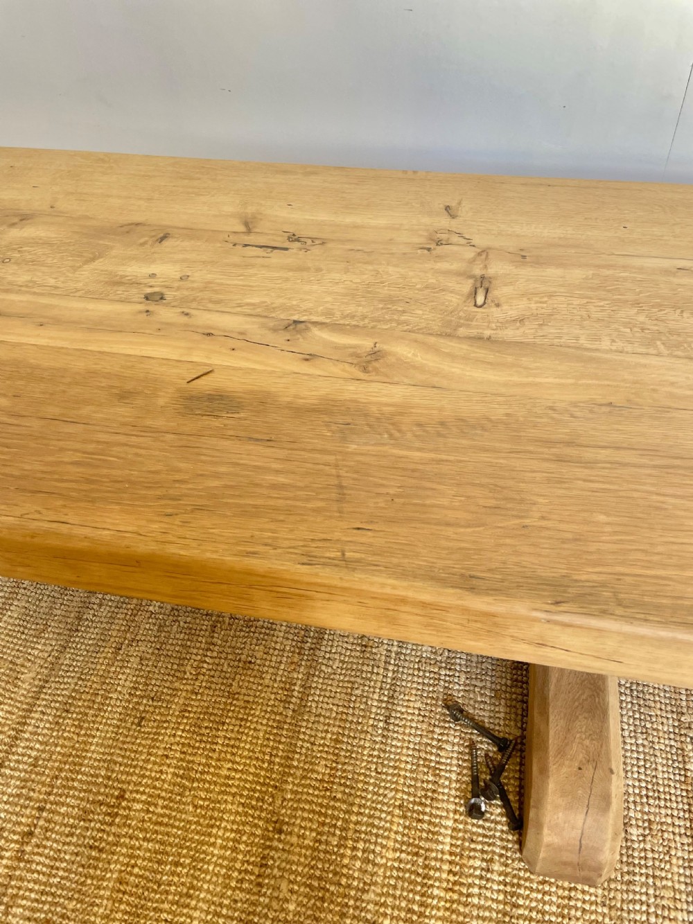 Scrubbed oak refectory table / farmhouse table  View IX