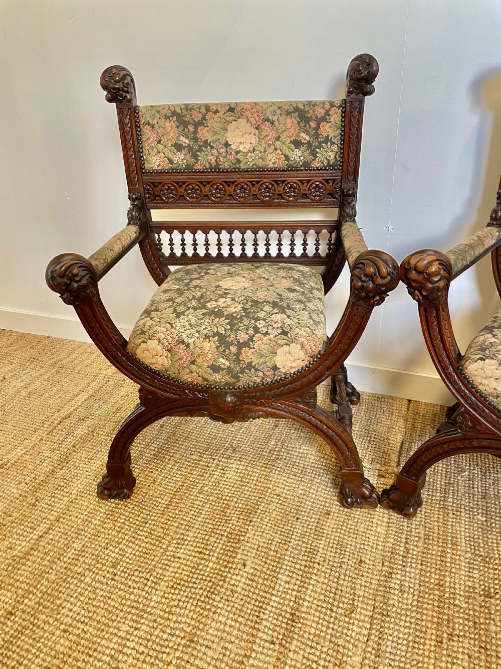 Pair of Renaissance style armchairs  View III