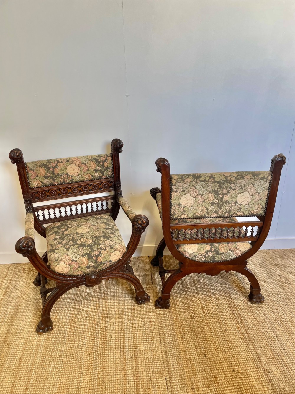 Pair of Renaissance style armchairs  View XI