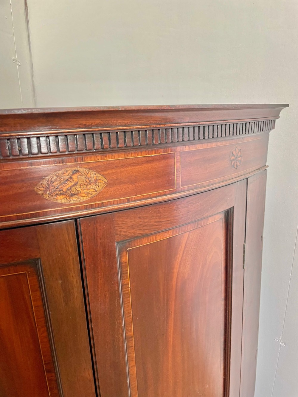 Georgian mahogany bow fronted corner cupboard  View IV