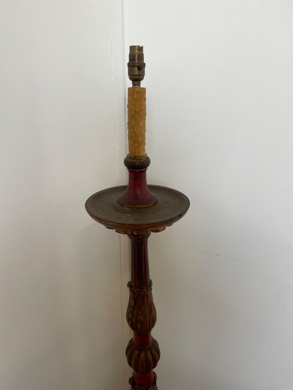 1930’s red painted standard lamp  View IV