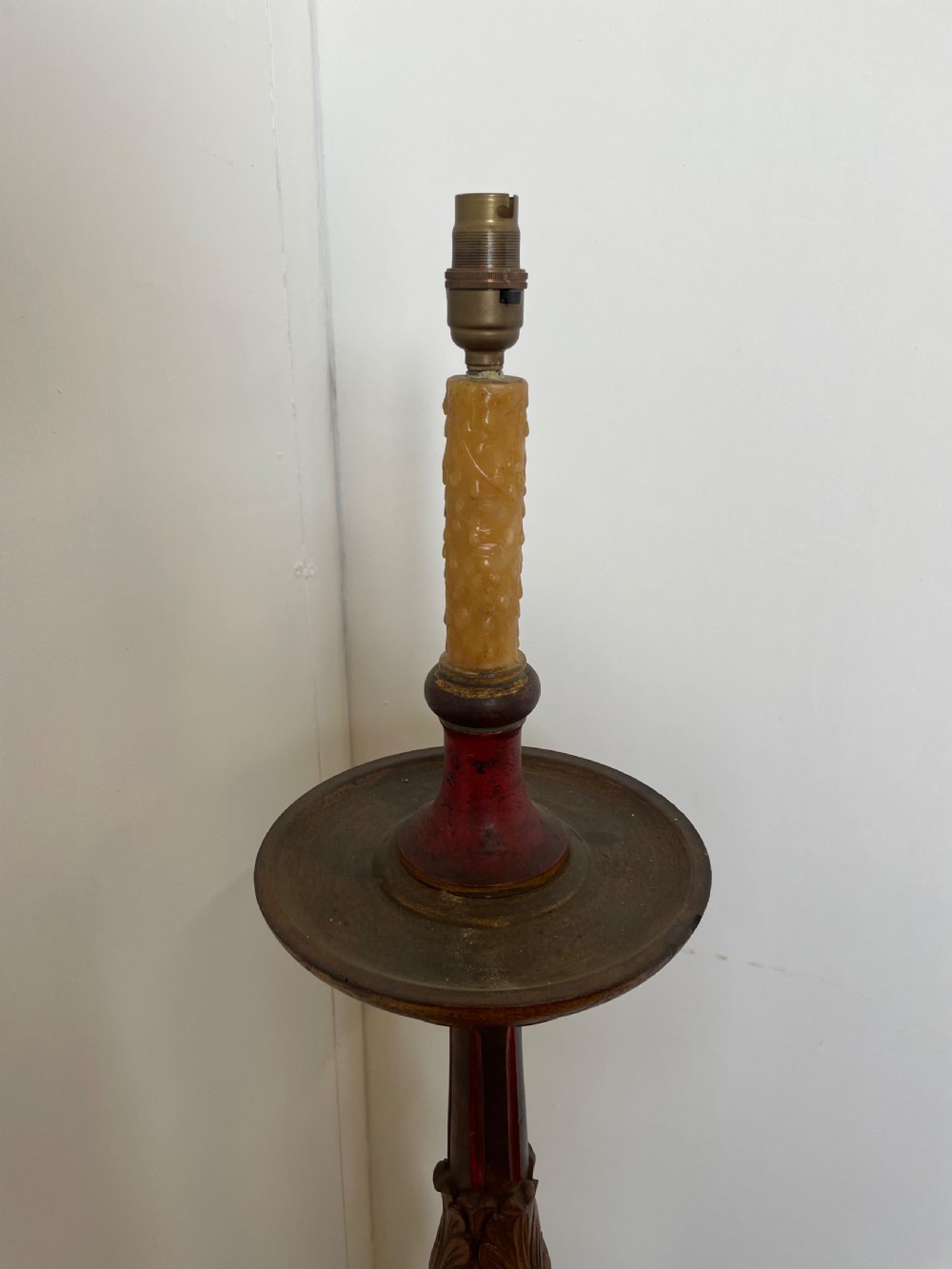 1930’s red painted standard lamp  View V