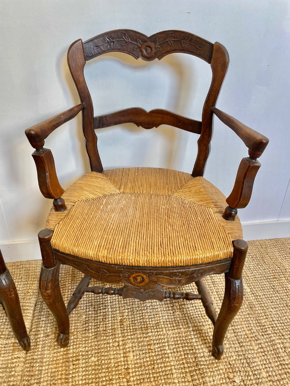 Pair of oak country chairs  View II