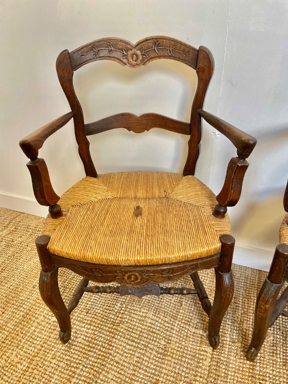 Pair of oak country chairs  View III