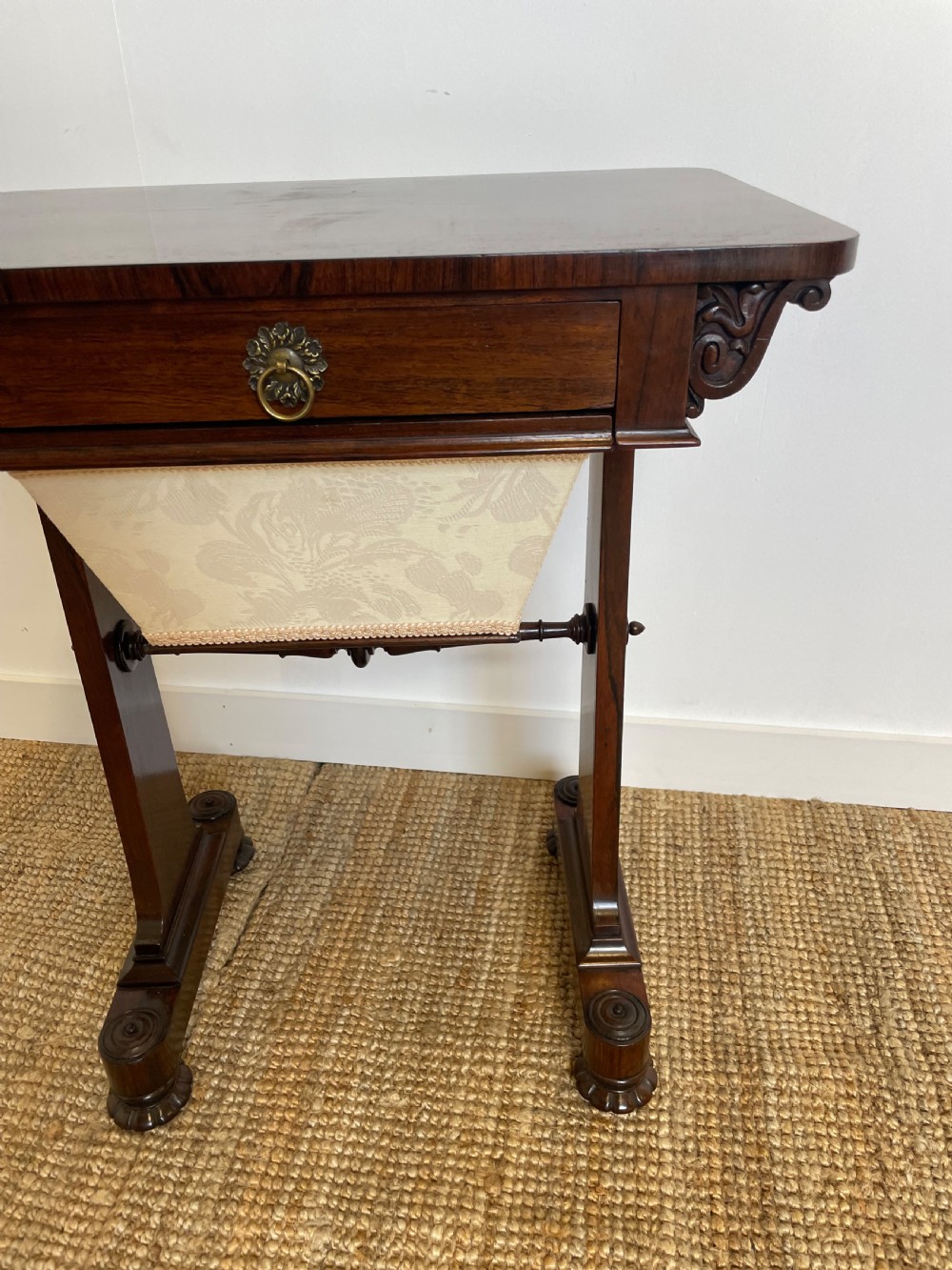 Antique rosewood sewing table / lamp table View II