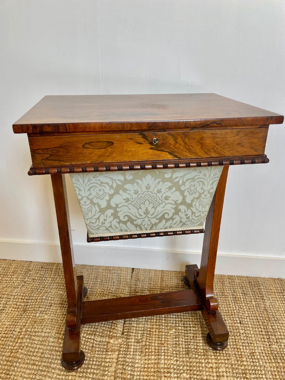 Victorian pale rosewood worktable View II
