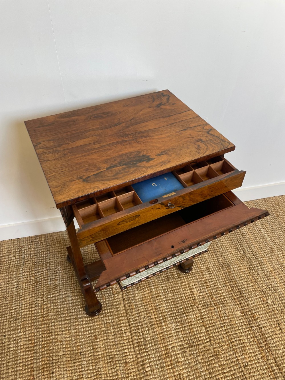Victorian pale rosewood worktable View V