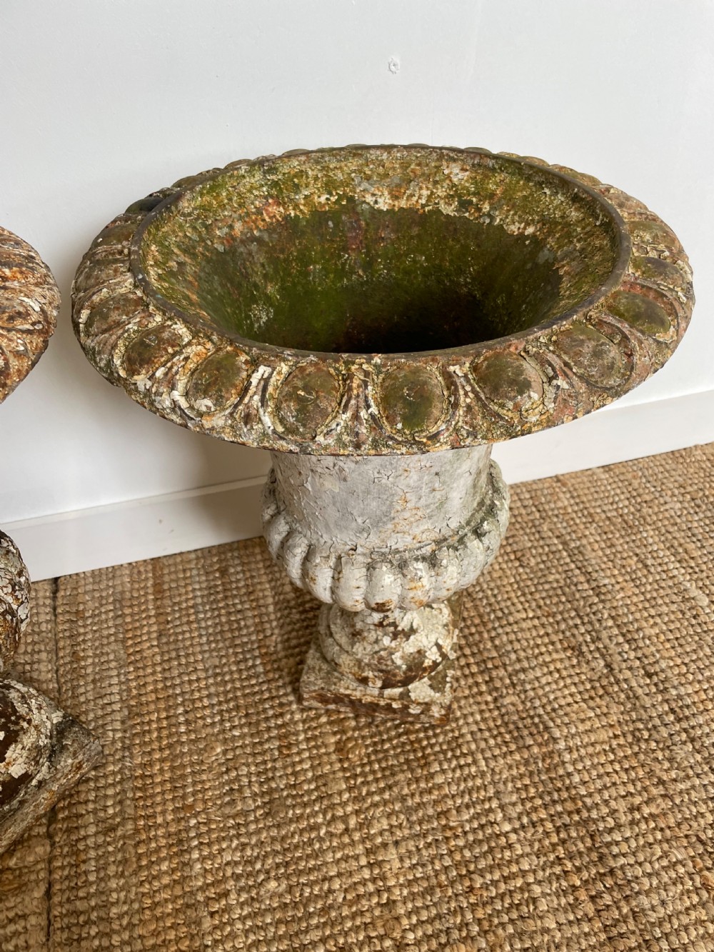Pair of cast iron garden urns  View VI