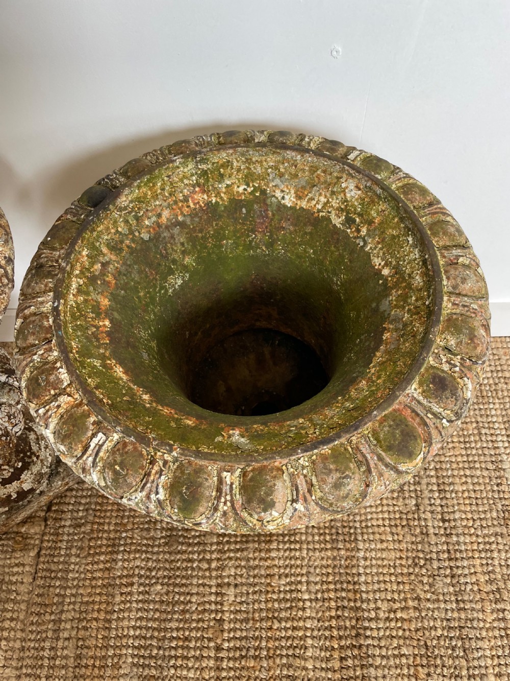 Pair of cast iron garden urns  View VII