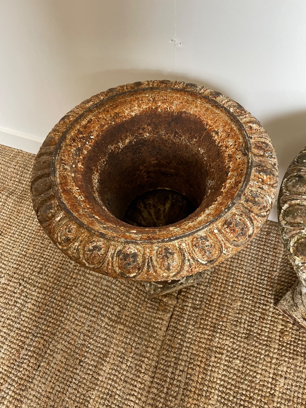Pair of cast iron garden urns  View VIII