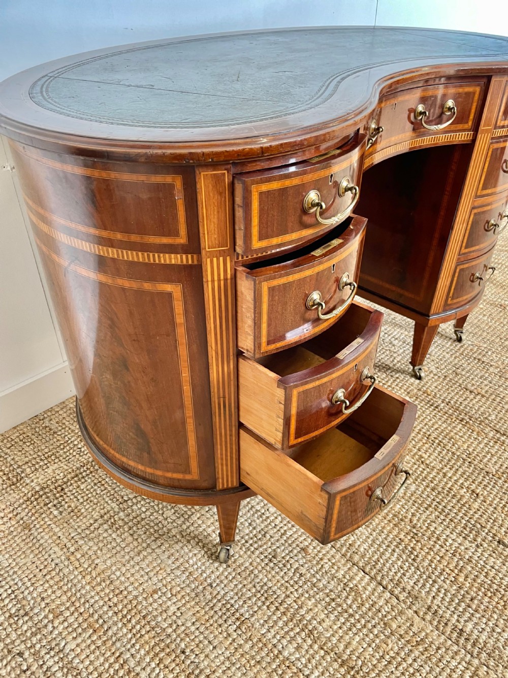 Antique kidney shaped desk View III