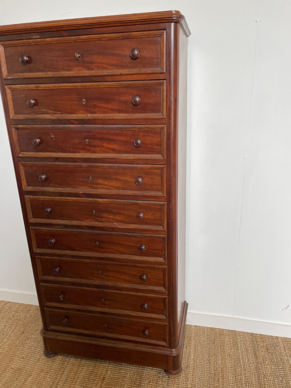 Very tall mahogany chest of drawers s View II