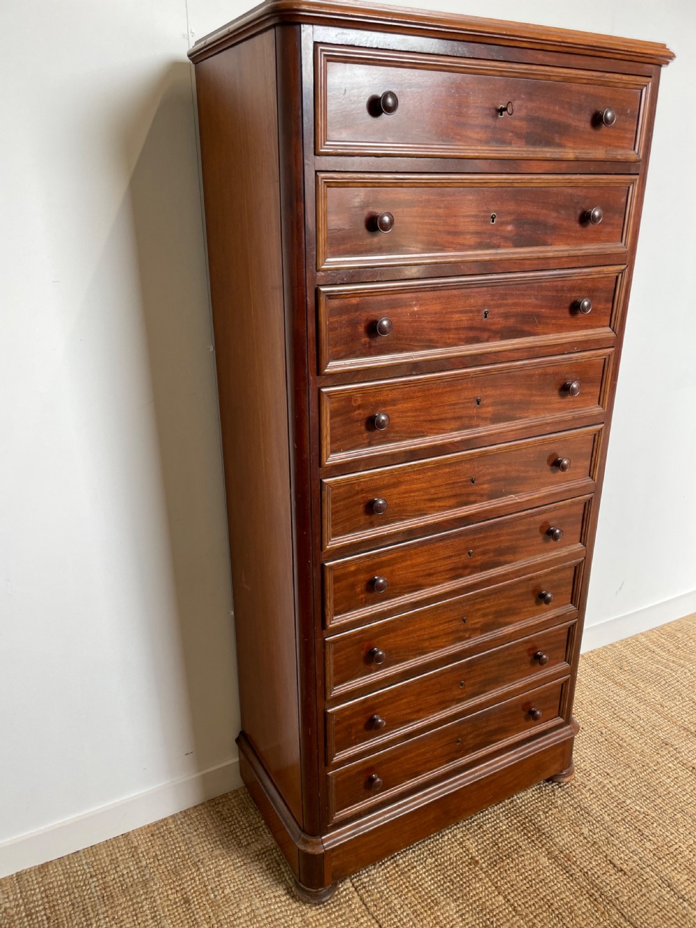 Very tall mahogany chest of drawers s View III