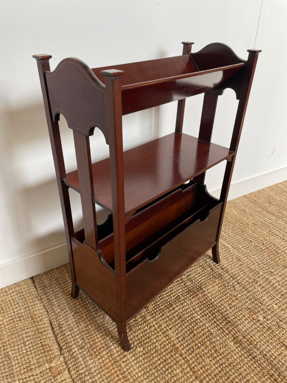Edwardian book trough, magazine rack View II