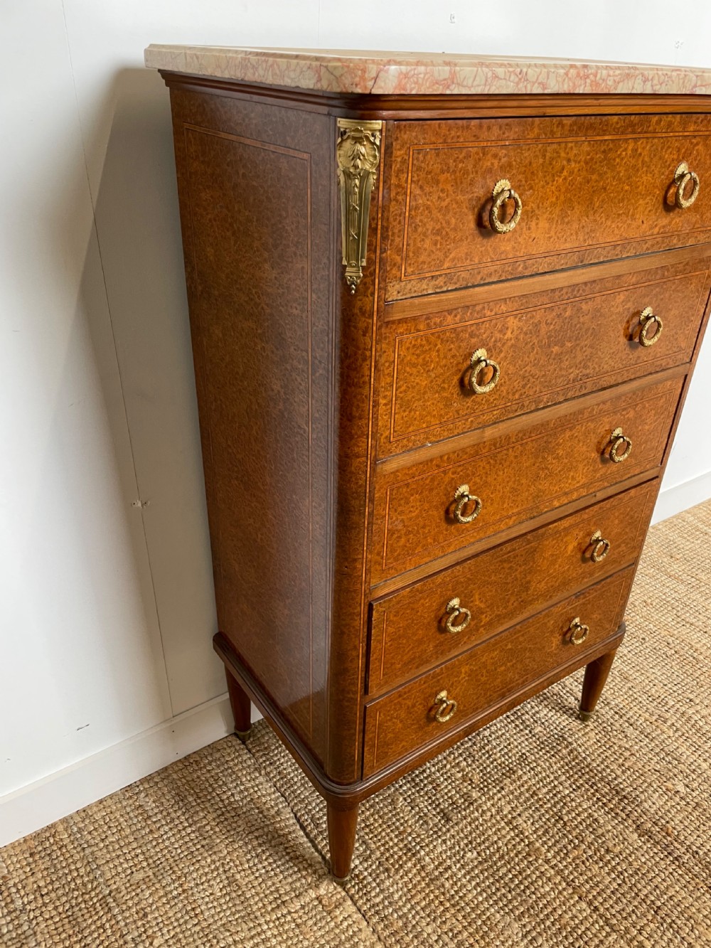 Small marble topped chest of drawers  View V