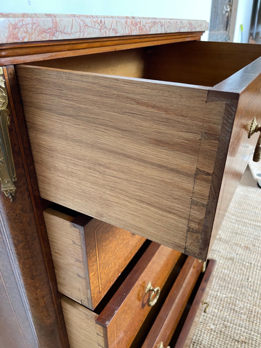 Small marble topped chest of drawers  View IX
