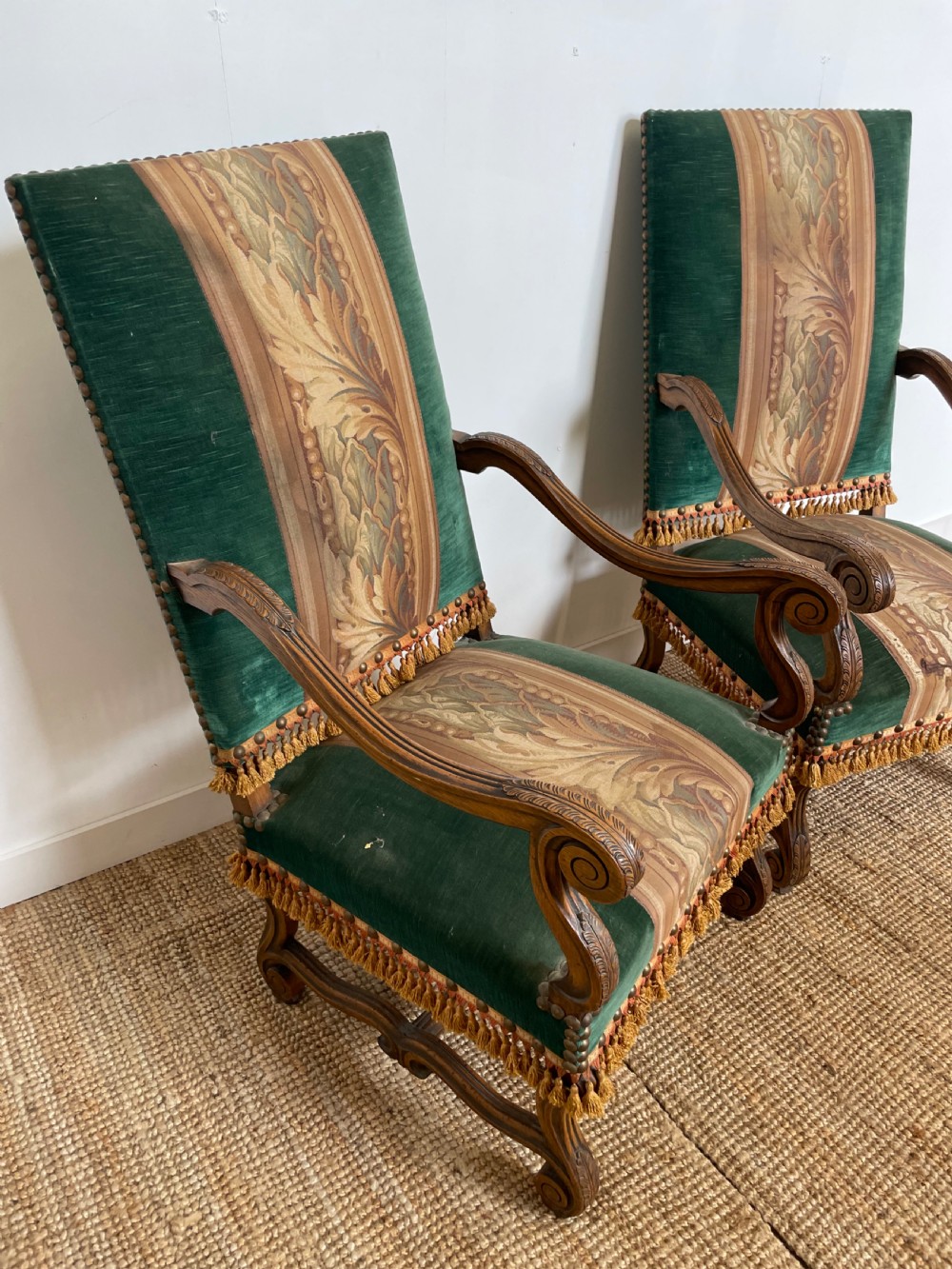 Pair of walnut armchairs  View II