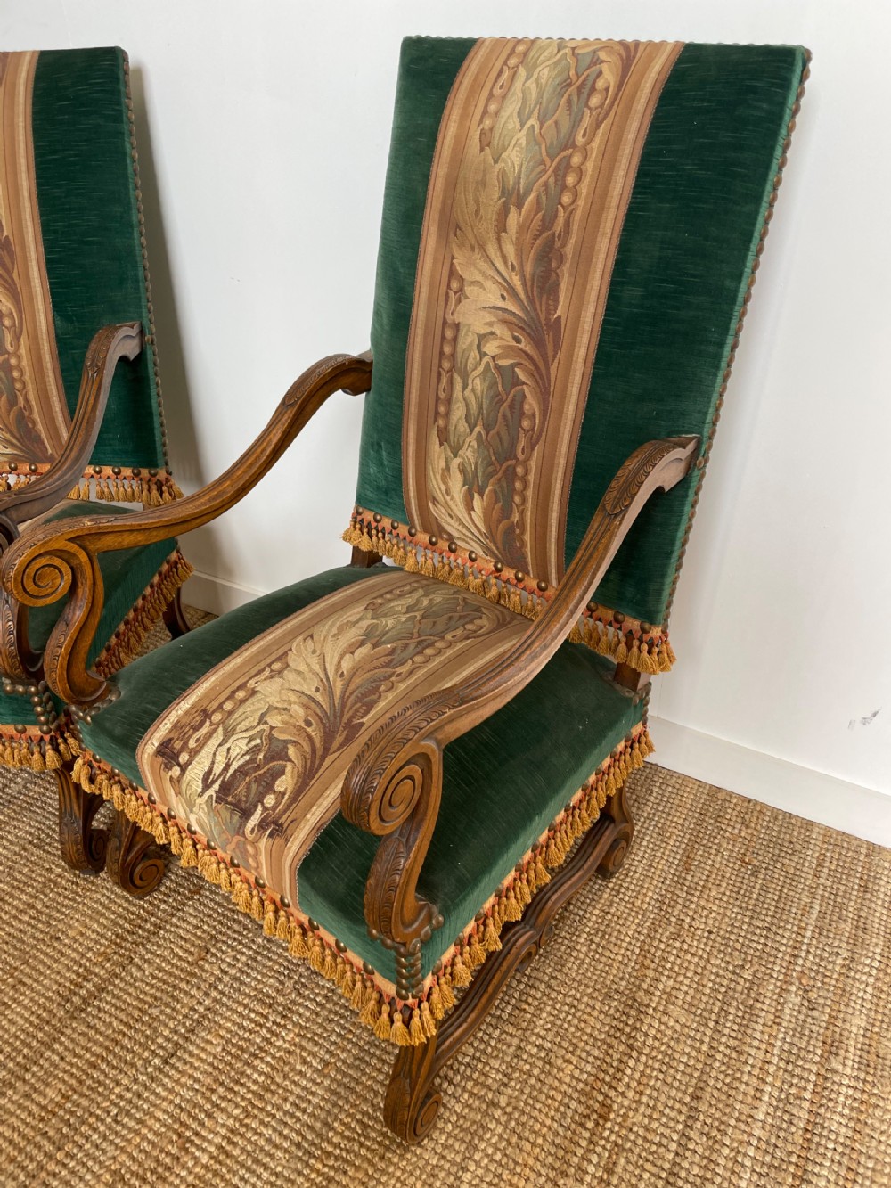 Pair of walnut armchairs  View V