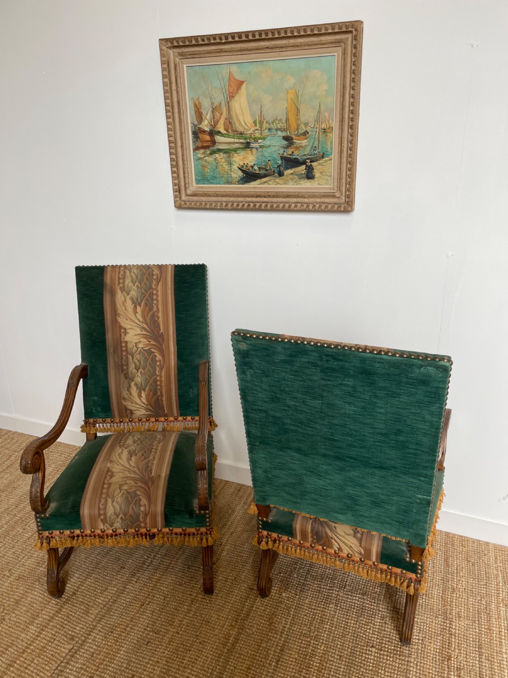 Pair of walnut armchairs  View X