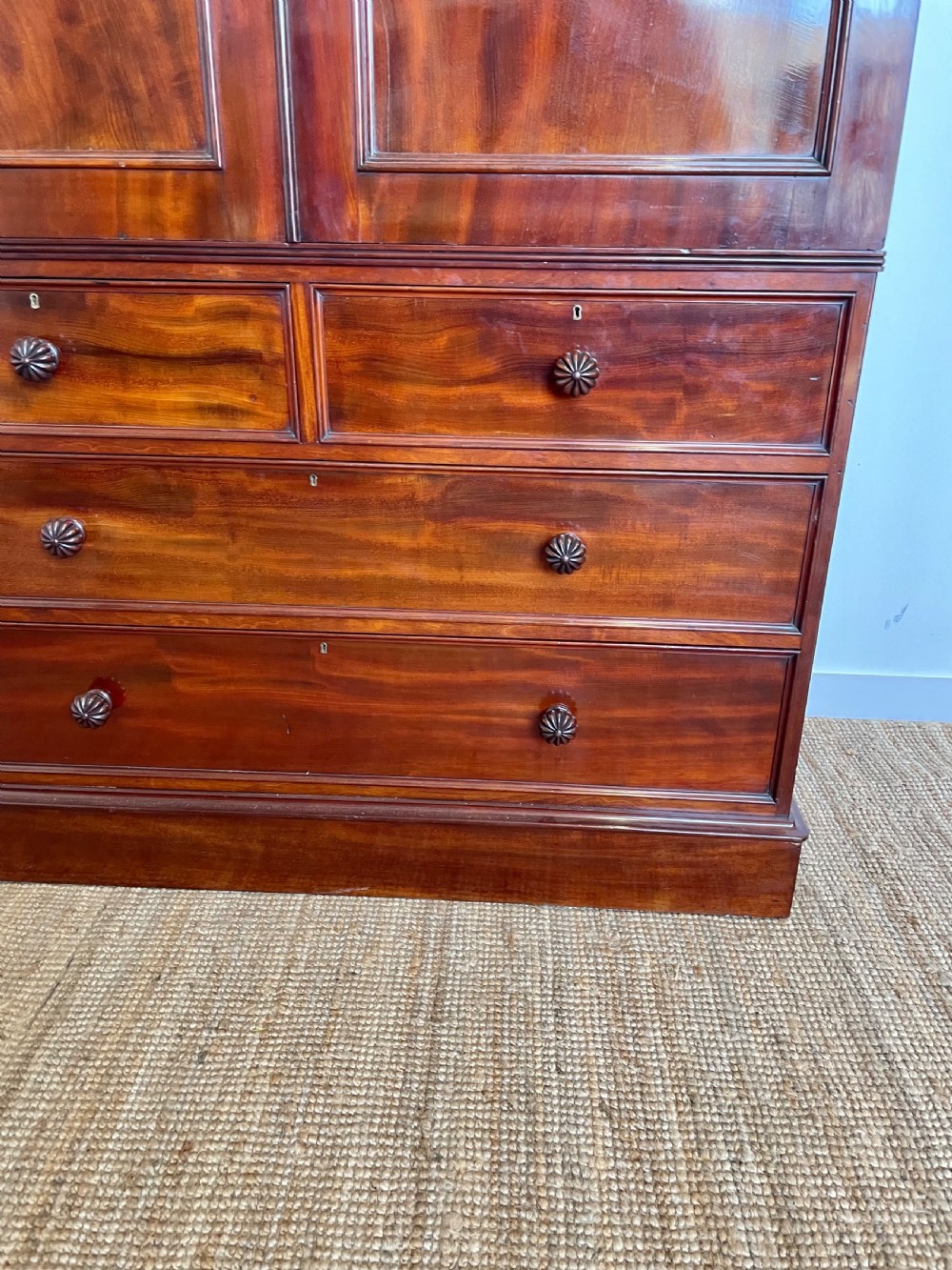 Victorian mahogany linen press View II