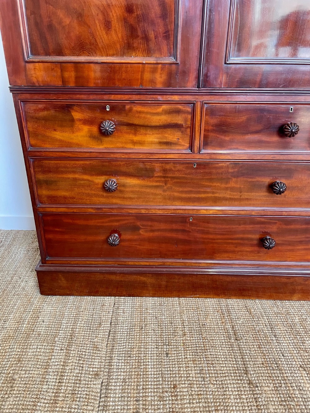 Victorian mahogany linen press View III