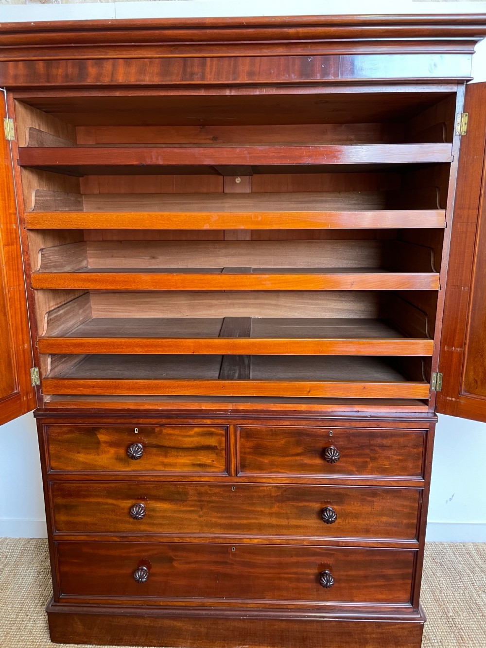 Victorian mahogany linen press View IV