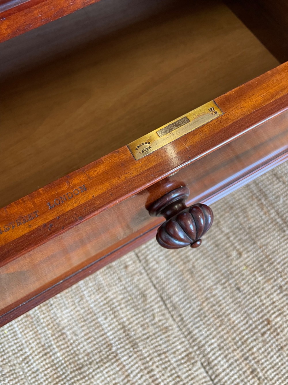 Victorian mahogany linen press View VII