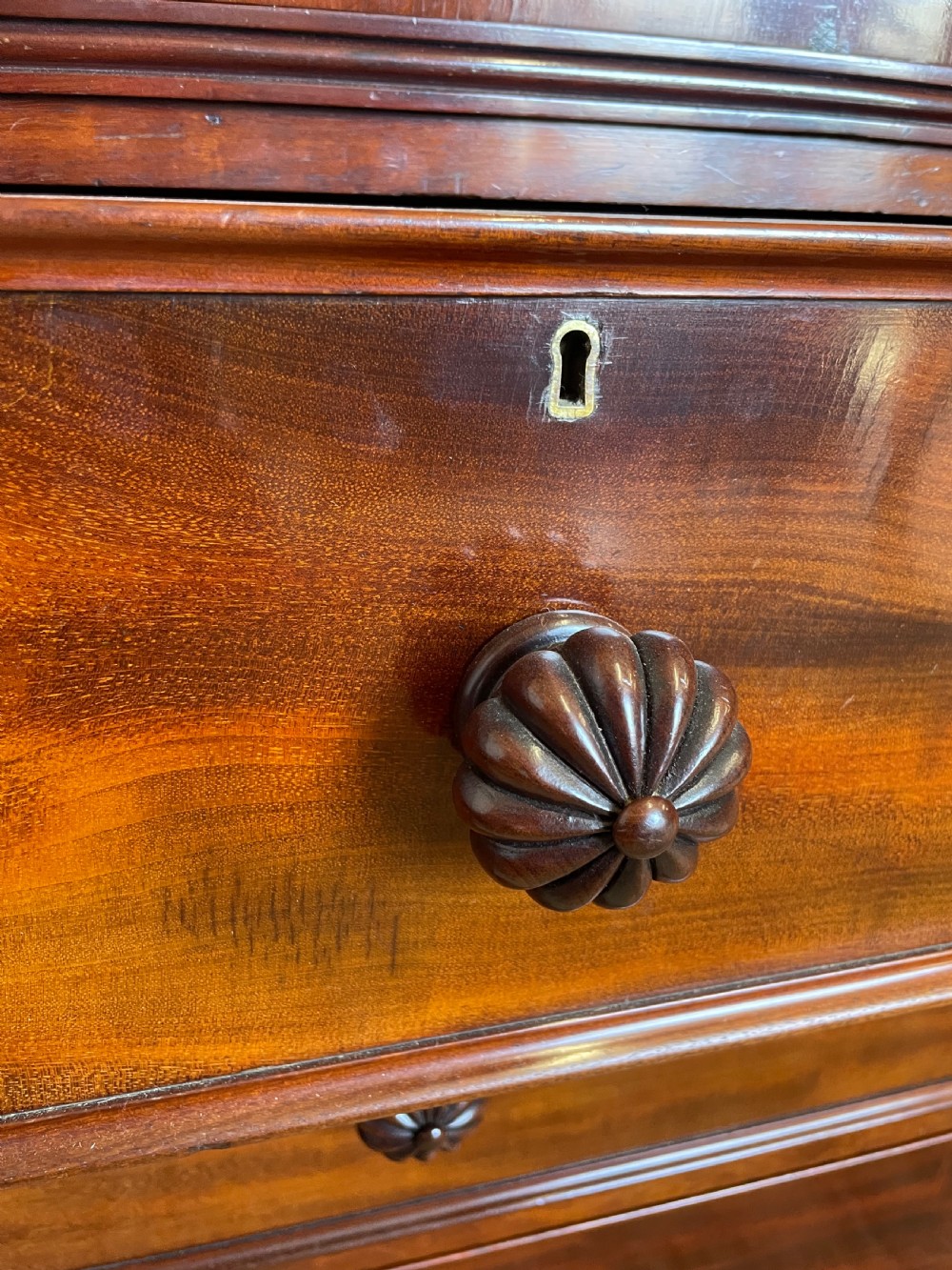 Victorian mahogany linen press View VIII