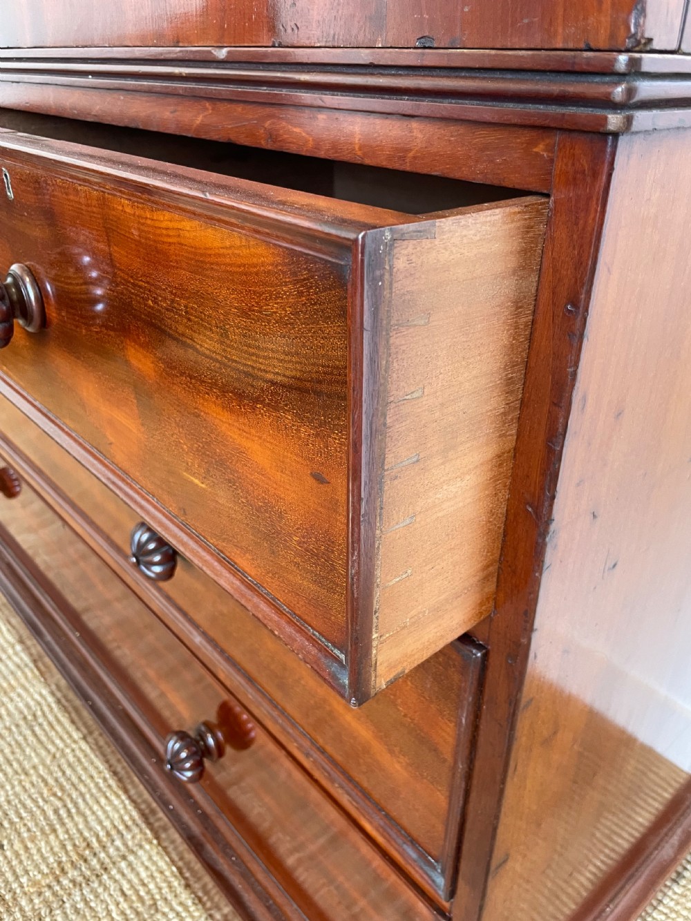 Victorian mahogany linen press View XIV