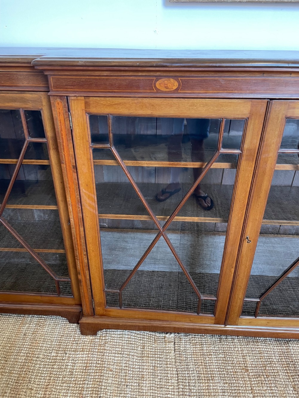 Large Edwardian breakfront bookcase 9ft View IV