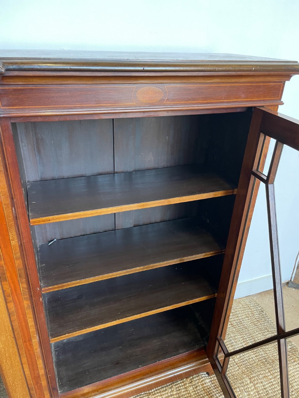 Large Edwardian breakfront bookcase 9ft View VI