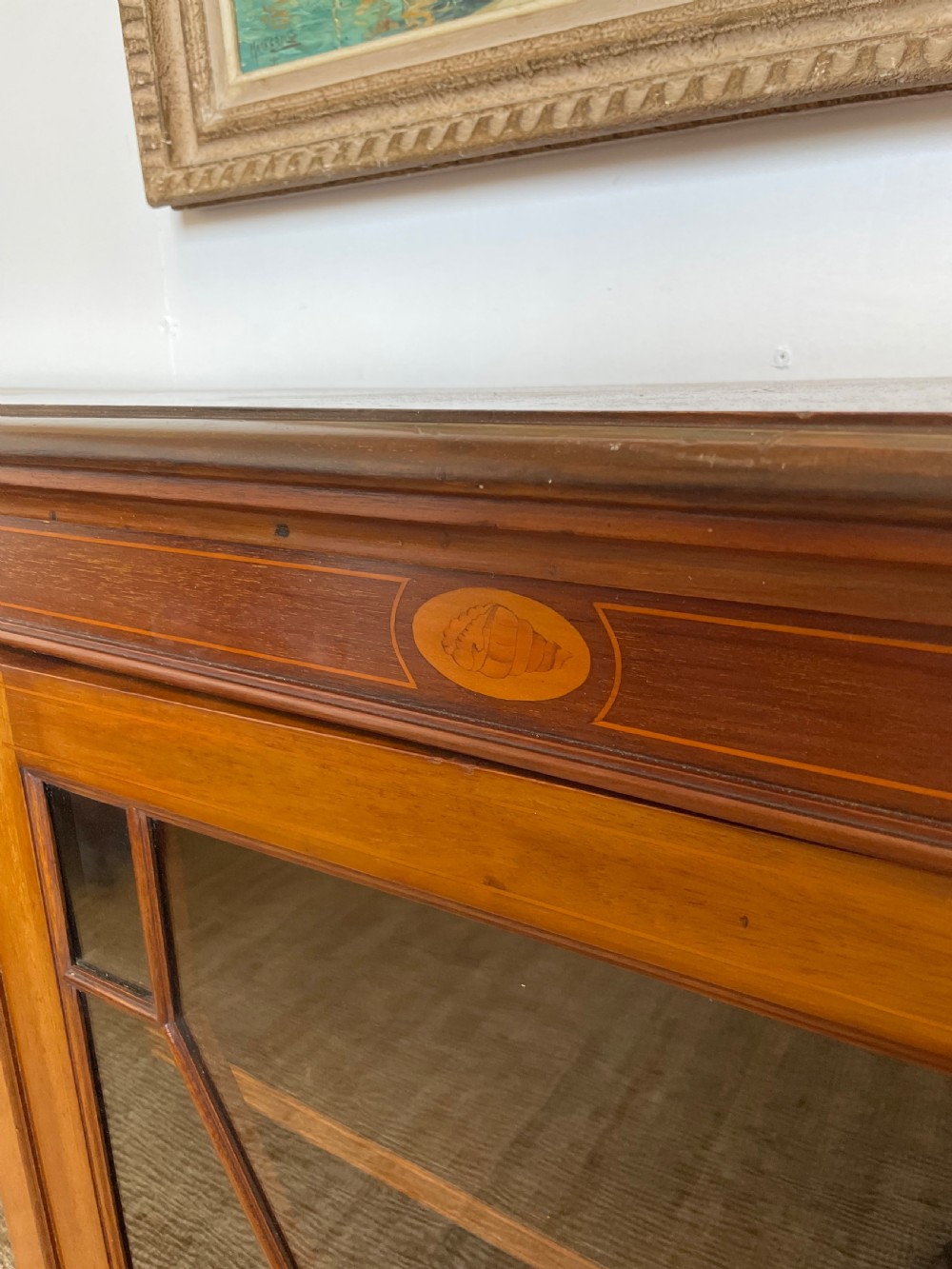 Large Edwardian breakfront bookcase 9ft View VII