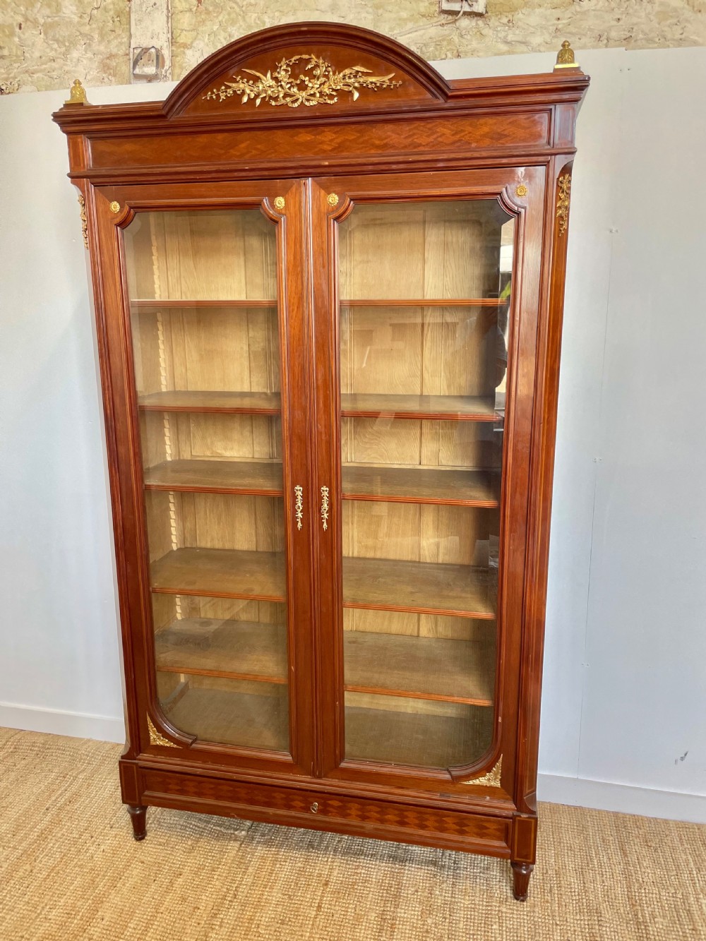 Mahogany glazed bookcase 