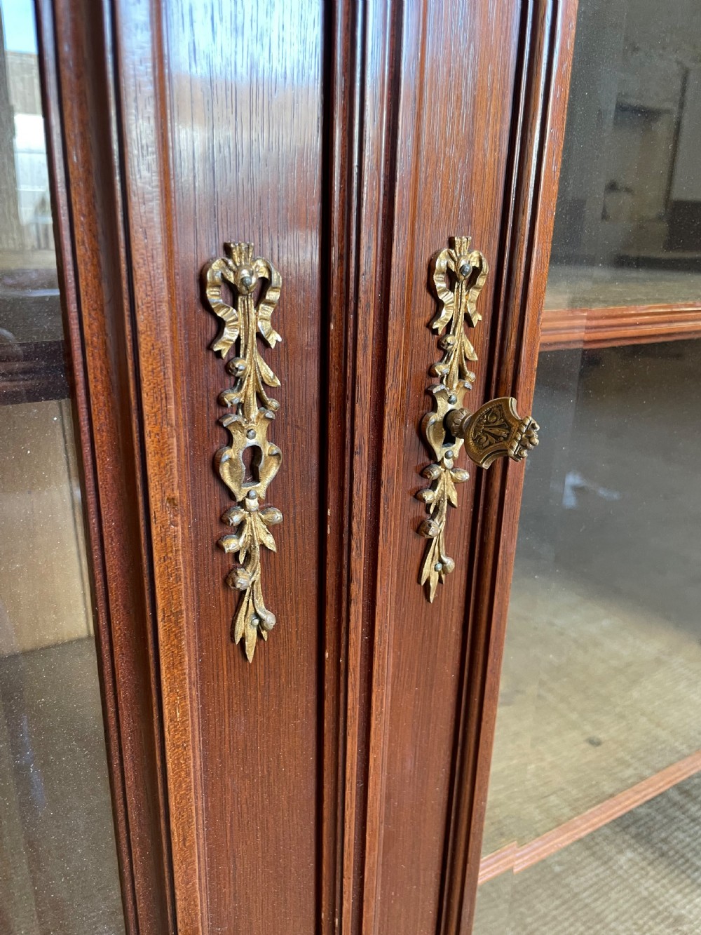 Mahogany glazed bookcase  View X