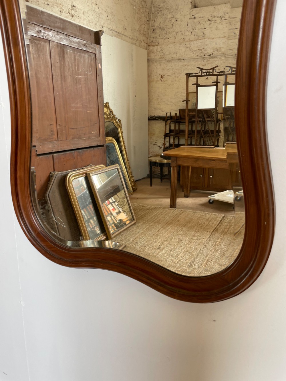 Louis XVI style walnut wall mirror  View IV