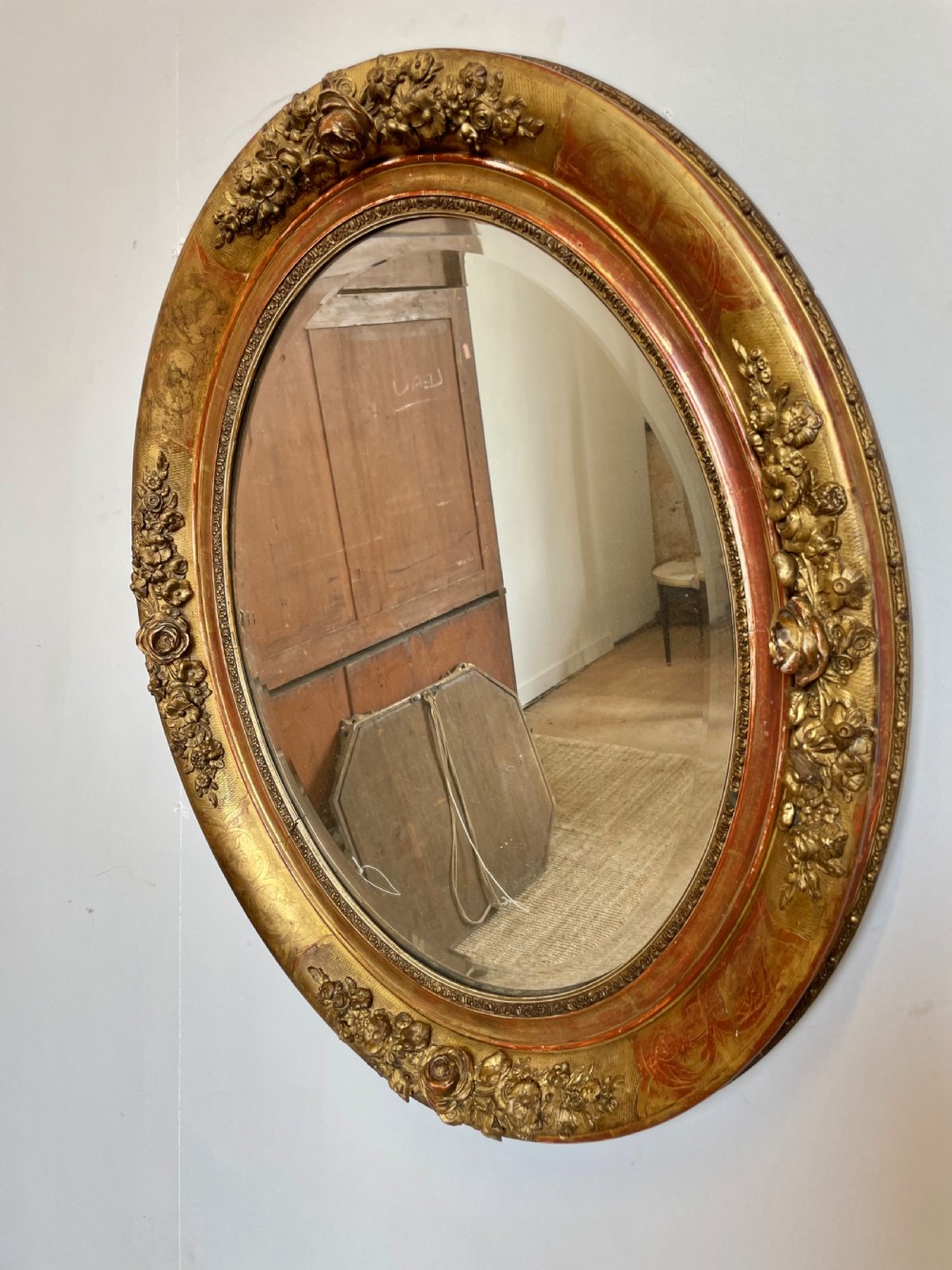 Napoleon III oval gilt mirror 