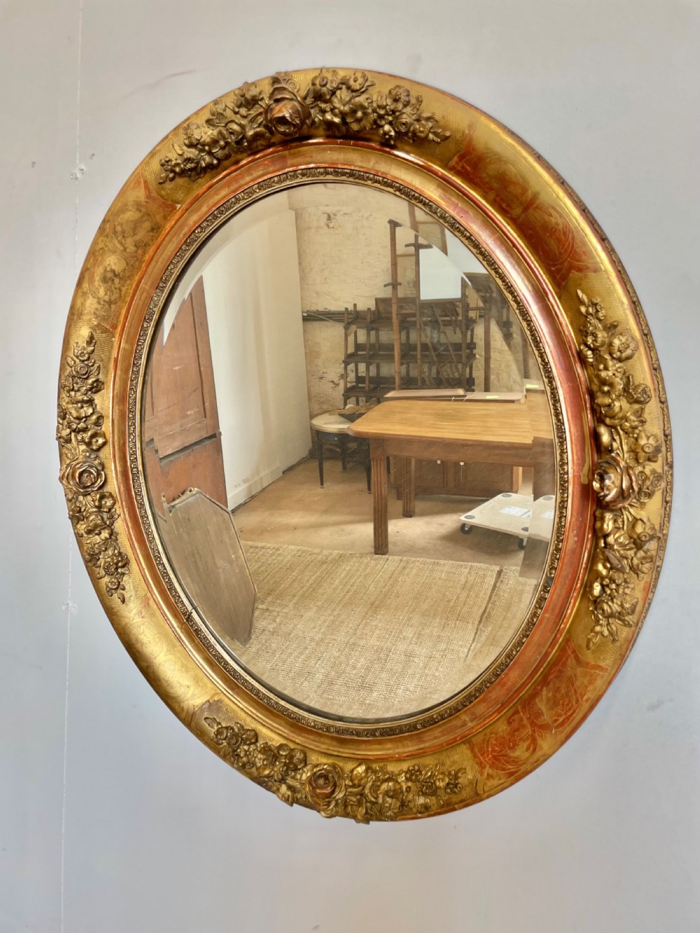 Napoleon III oval gilt mirror  View II