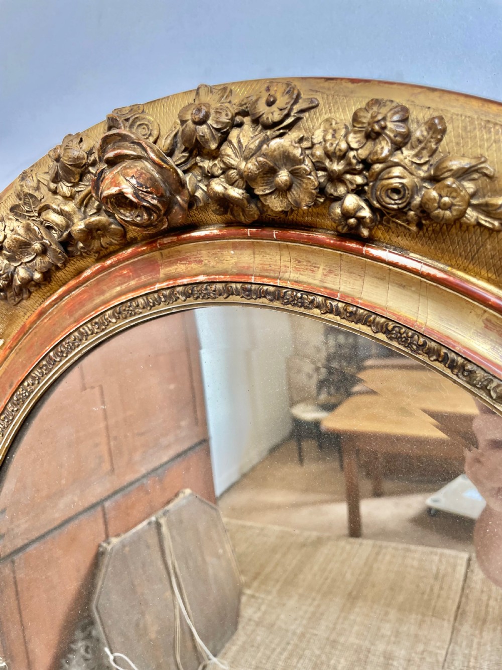 Napoleon III oval gilt mirror  View III